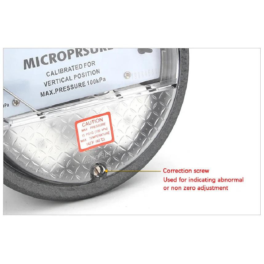 Micro Pressure Gauge Differential Pressure Gauge Round Pointer For Medical Health Microelectronics