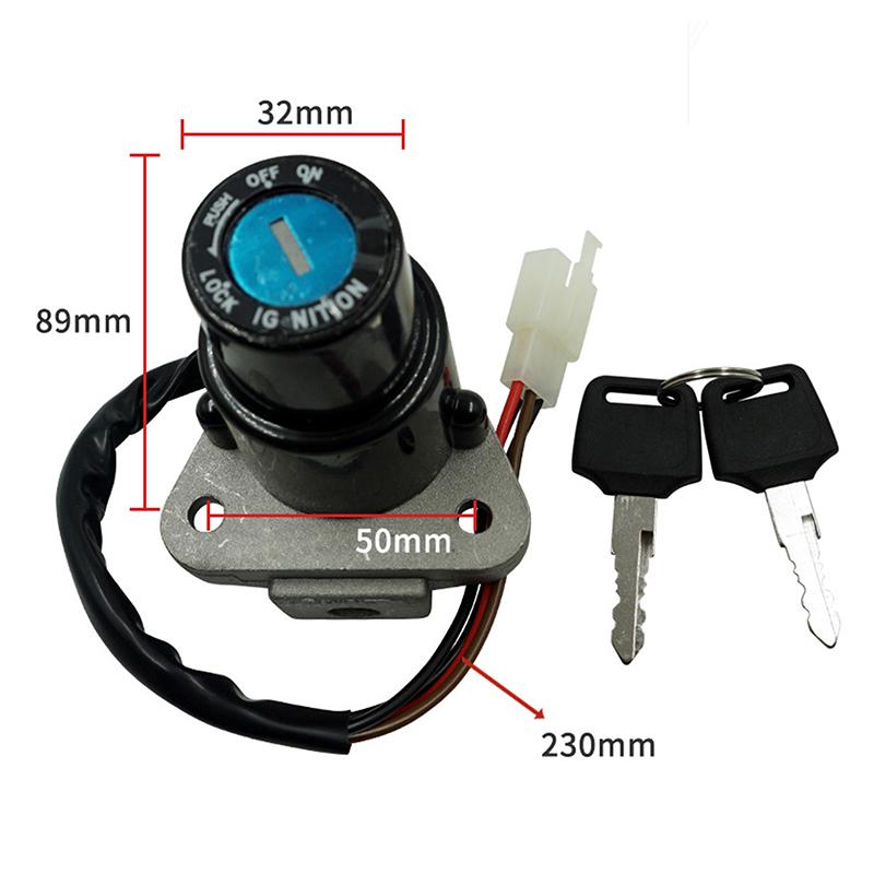 Ignition Switch Lock Key Set for Yamaha DT125 TW200 DT200 DT250 XT350 XT600 Motorcycle Gas Cap Fuel Tank Seat Lock Assembly Replacement