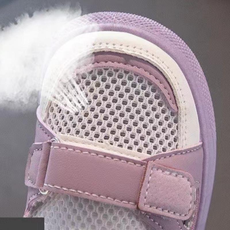 Летние новые полые кроссовки для мальчиков и девочек, дышащие летние детские туфли с закрытым носком и одной сеткой