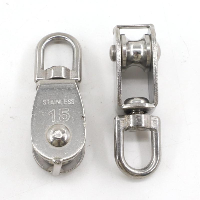 2~20Pcs SS304 Stainless Steel Pulley Telescopic Sunshade Net Installation Parts Sun Shade Nets Accessories M15 Movable pulley