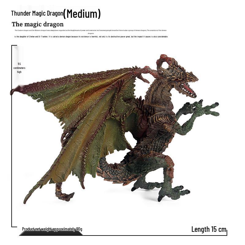 Dinosaur & Dragon Plastic Toy Set: Mythical Animal Figures for Kids