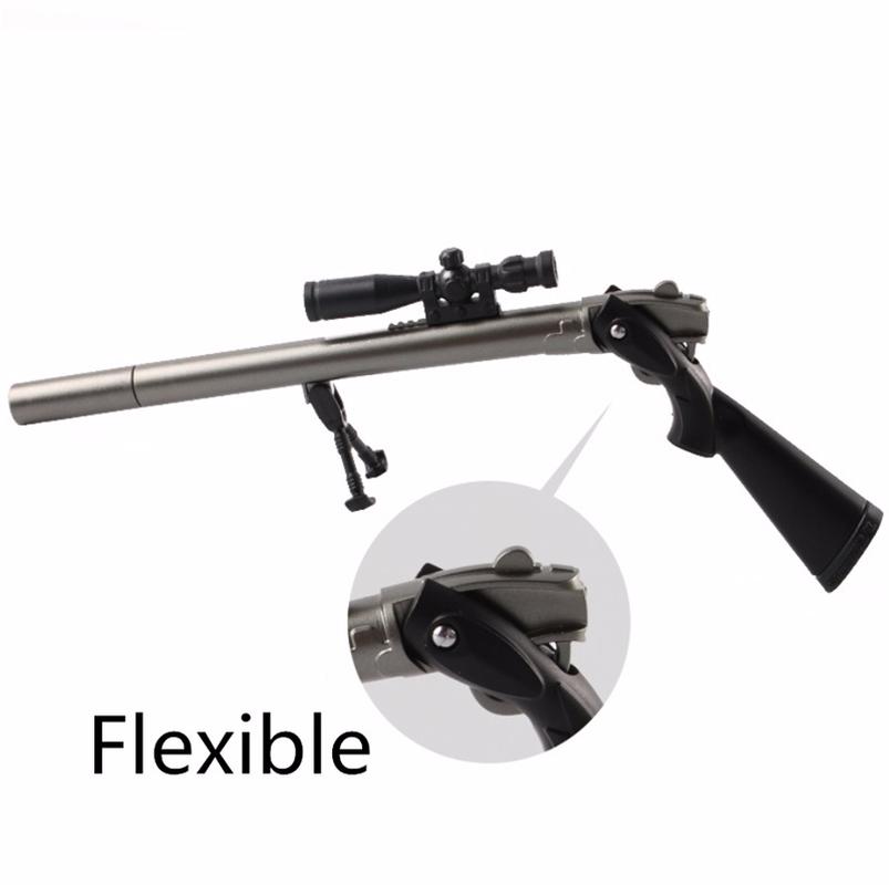 Gun Shape Blue Ink Ballpoint Pens 0.5mm Home Office Stationery School Gray Office Writing