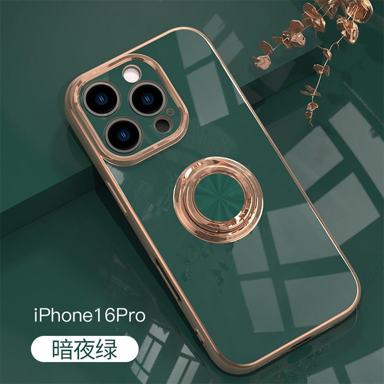 Применимо к iphone17Pro чехол для мобильного телефона с гальваническим кольцом Apple 16/15 всесторонний мягкий край защитный чехол 14promax