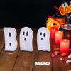 3 Pieces Cute Halloween Decoration, Wooden Signs, Tiered Tray Decor for Shelf Mantel