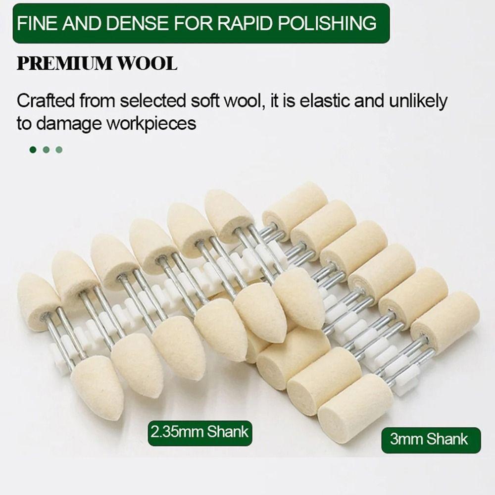 Watch Polishing 2.35/3mm Shank Wool Felt Polishing Cashmere Multiple Sizes Polishing Wheel Cashmere Polishing For Dremel
