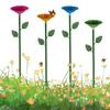 Bee Watering Station Metal Bee Water Feeder with Stake Butterfly Bath Bowl Flower Shape Multi-Function for Garden Yard Decor