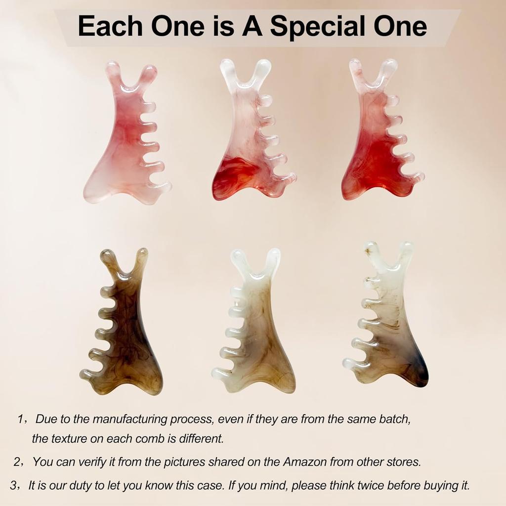 Массажная расческа для скальпа, инструмент для скальпинга волос, головы, лица, глаз, шеи, смола, инструмент для тела Гуаша, снимает стресс, способствует лимфодренажу