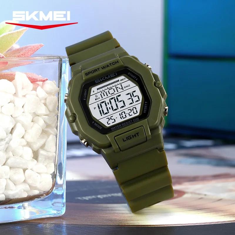 SKMEI 2573 Роскошные Цифровые Часы со Светодиодным Дисплеем для Женщин Повседневные Секундомер Женские Водонепроницаемые Наручные Часы Спортивные Ударопрочные Reloj Mujer