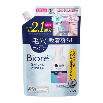 Biore Пенящийся крем для снятия макияжа, большой объем, очищающий, 355 мл, сменный блок, сменный блок,
