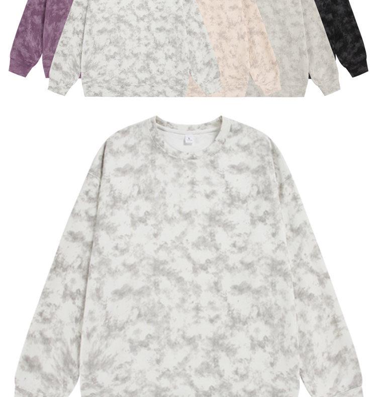 Мужская осенняя повседневная толстовка-куртка с капюшоном, тяжелый вес 360 г, tie-dye, замша, флис, круглый вырез