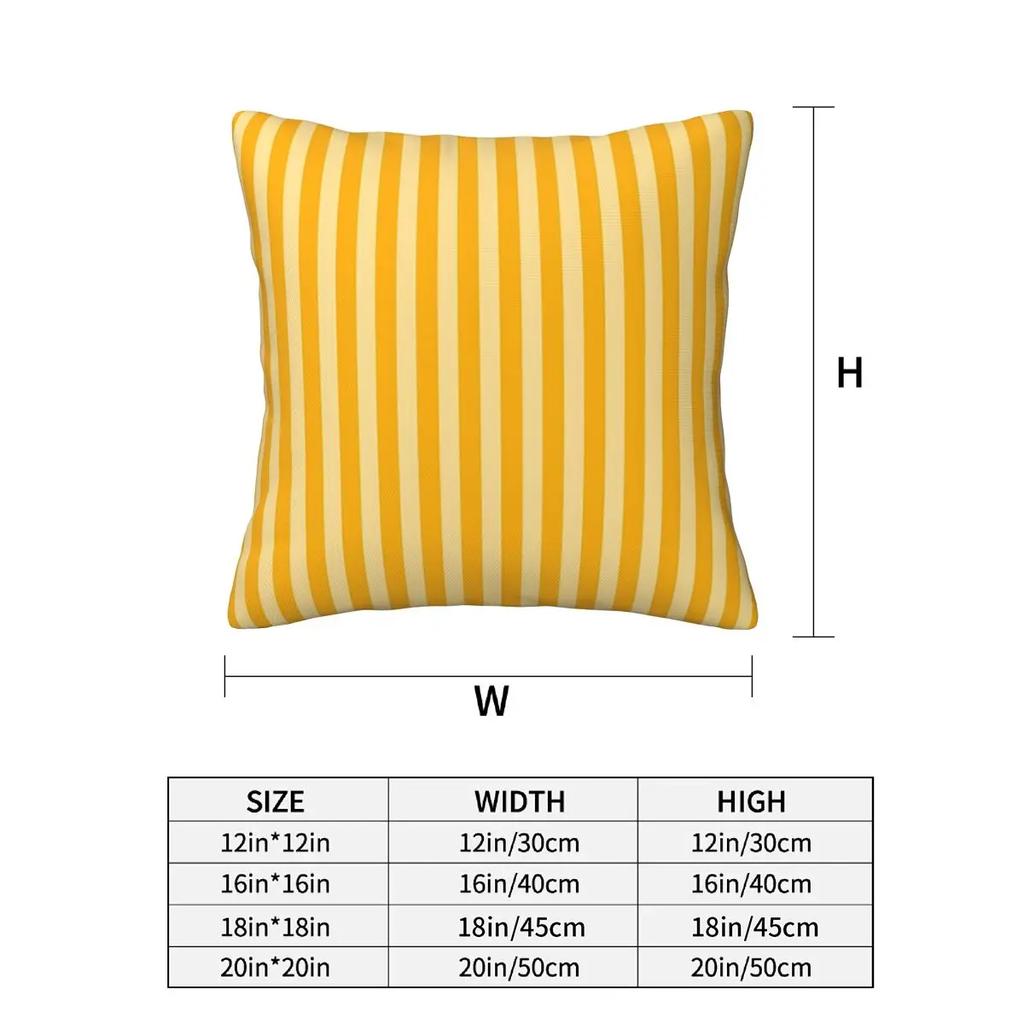 Striped Vertical 2 Yellow 2 Pcs Square Pillowcase Pillow Cover Cushion Decor Comfort Throw Pillow For Home Car
