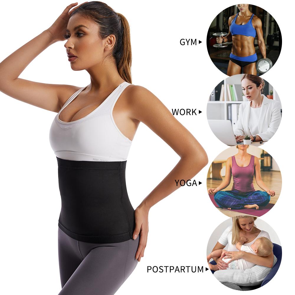 Women Belly Sweat Band Waist Trimmer Belt Fat Burning Stomach Wraps Weight Loss Slimming Body Shaper Sauna Waist Trainer Corset