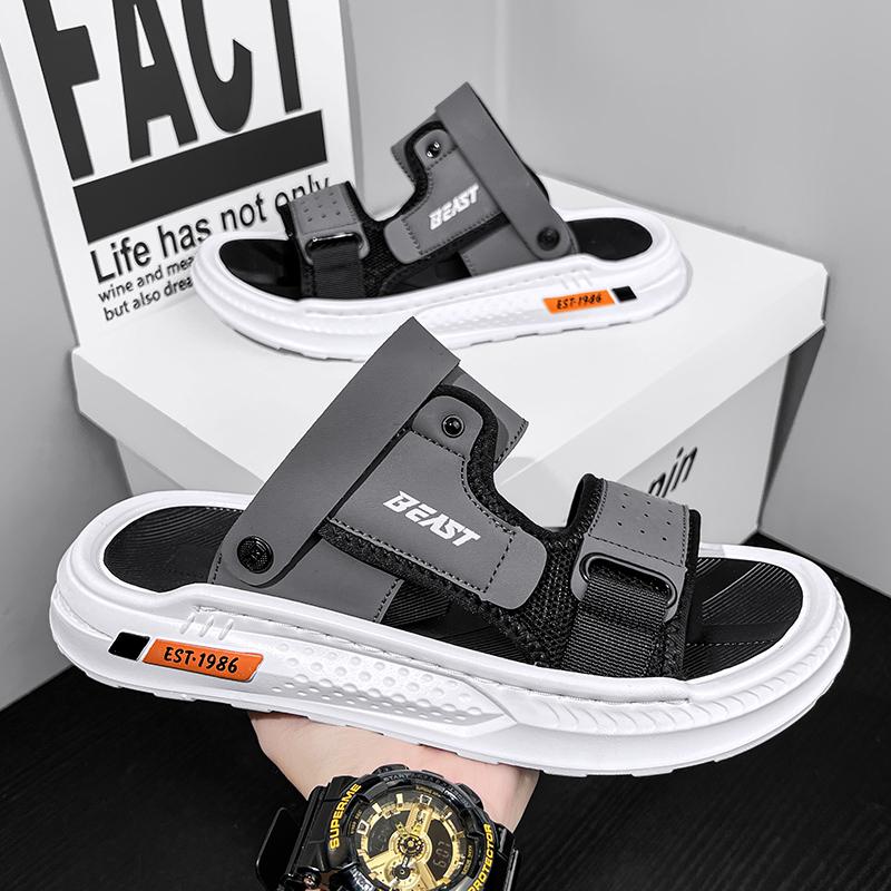 Мужские высококачественные повседневные сандалии Летние уличные дышащие водонепроницаемые противоскользящие удобные пляжные туфли Двойного назначения спортивные шлепанцы