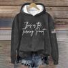 Ladies Fashion Casual Long Sleeve Printed Round Neck Hoodie Pullover Top