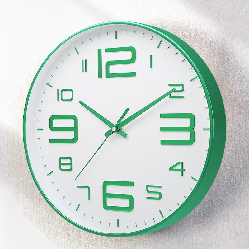 8 дюймов Бесшумные настенные часы круглые трехмерные цифровые современные настенные часы не тикающие настенные часы для спальни гостиной