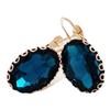 [R7538] - Designer Sleepers 'Sissi' Turquoise Gold - 13x10 Mm