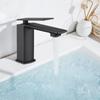 Black Square Bathroom Sink Faucet Single Handle Basin Faucet Wash Tap Bathroom Toilet Deck Mounted Basin Tap