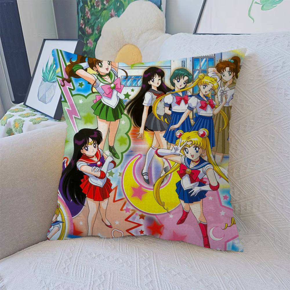 S-Sailor M-Moon Girl Anime Pillow Gift Home Office Decoration Pillow Bedroom Sofa Car Cushion Coverpillow Case