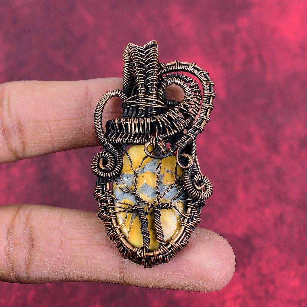 Tree of life maligano jasper pendant copper wire wrapped pendant gemstone copper jewelry latest design pendant wedding gift handmade jewelry