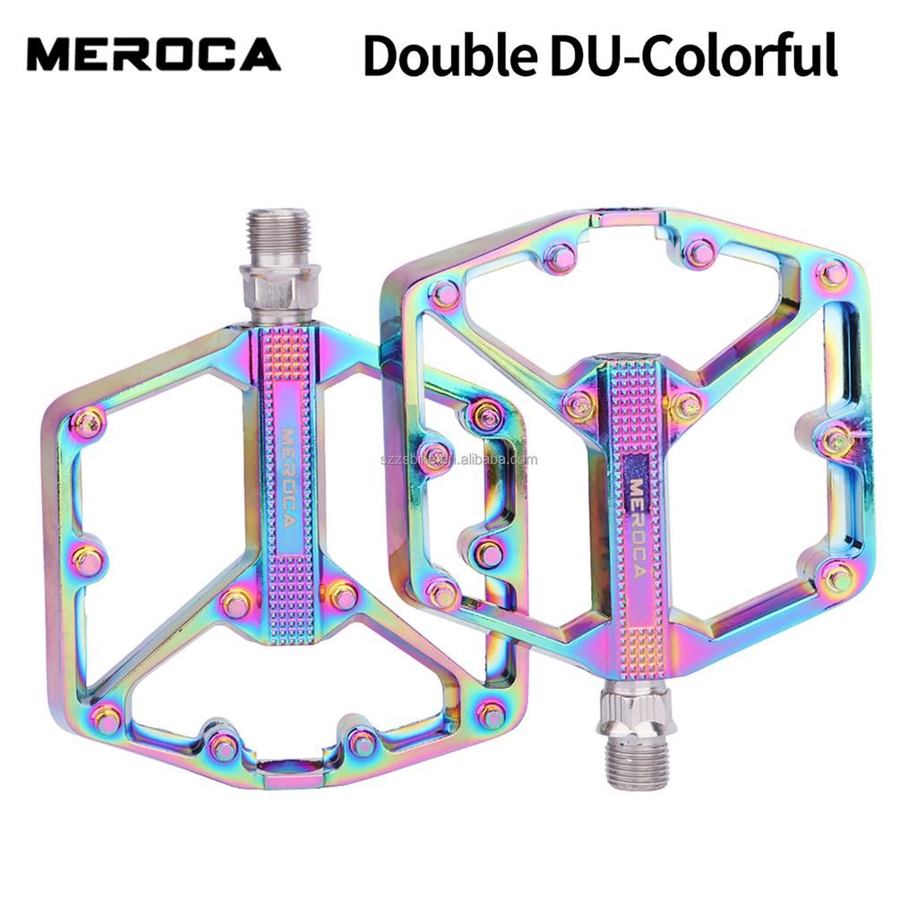 MEROCA Steel Alloy Pedals Enlarged Anti-Slip Bicycle Pedals for MTB & BMX Aluminum Road Bike