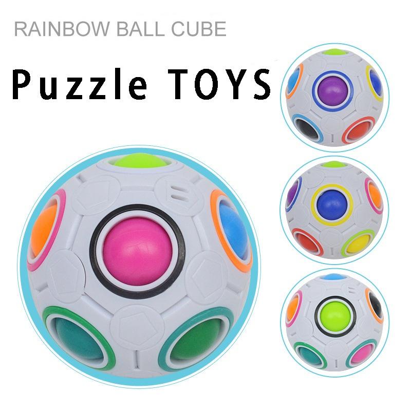 1 шт., волшебный Радужный пресс-мяч, декомпрессионный футбольный детский кубик-головоломка, игрушка ZKStar WBL
