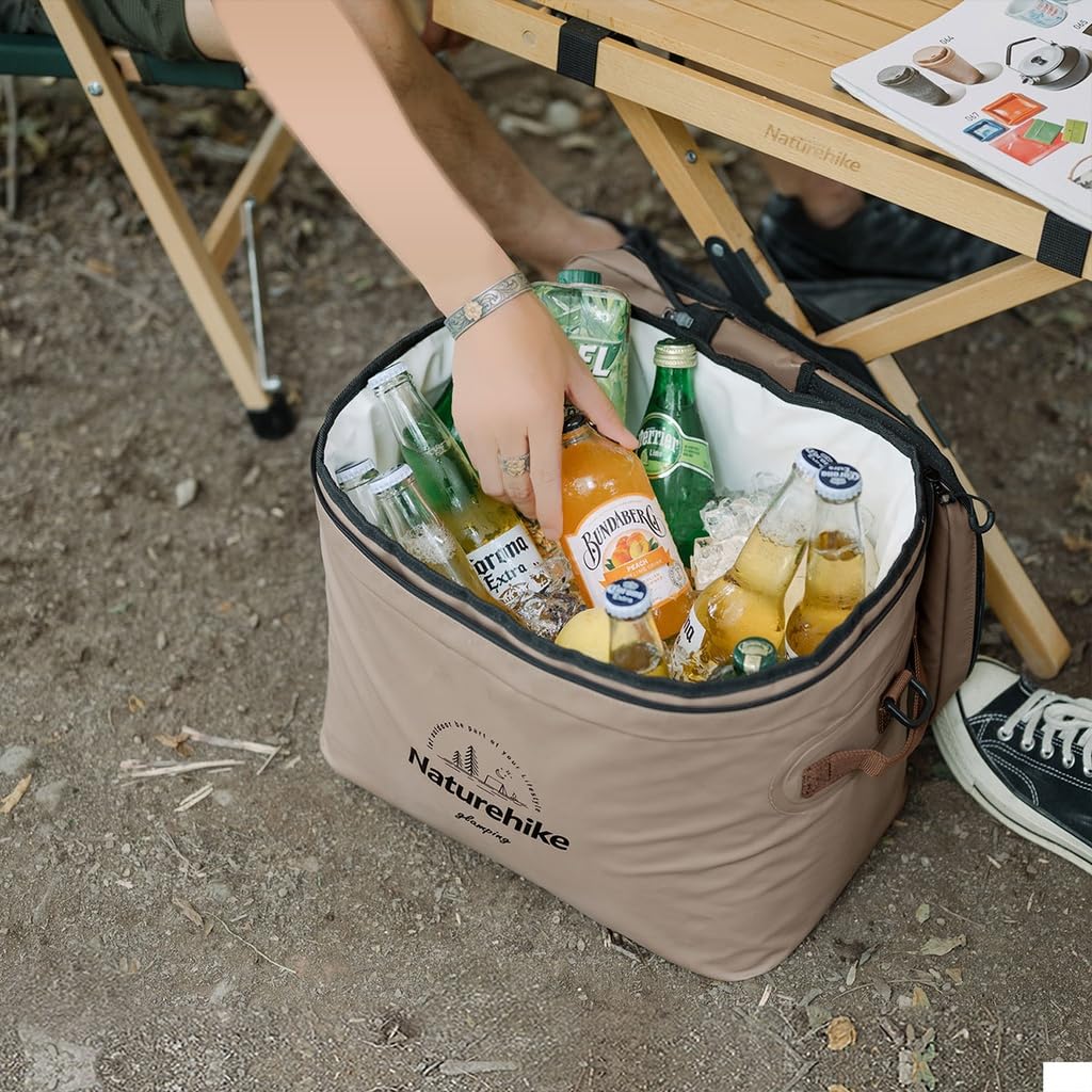 Naturehike Camping Insulated Ice Pack Large Capacity 12L Soft Retention Handheld or Shoulder Includes PVC Bag for Change and Lunch Cooler, Cooler,