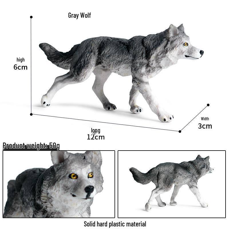 Cross-border Children's Solid Yellow Wolf & Gray Wolf Pup Ornamental Toys