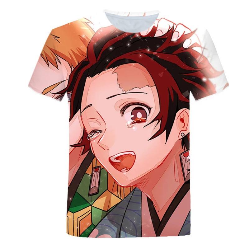 Футболки унисекс для мальчиков и девочек с 3D-принтом «Убийца демонов», повседневная футболка в стиле Харадзюку, уличная одежда, топы, летняя горячая футболка в японском стиле аниме