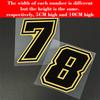 1pc Number 0-9 Motorcycles Gold Stickers Waterproof for Motorcycle Fairing Helmet Windshields Car Windows Universal Vinyl Decals
