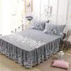 Solid Color Bed Skirt 1pcs Cover Bedroom Bed Cover Bed Skirt with 2pcs Pillowcase Non-slip Mattress Cover Bedsheet Bedspread