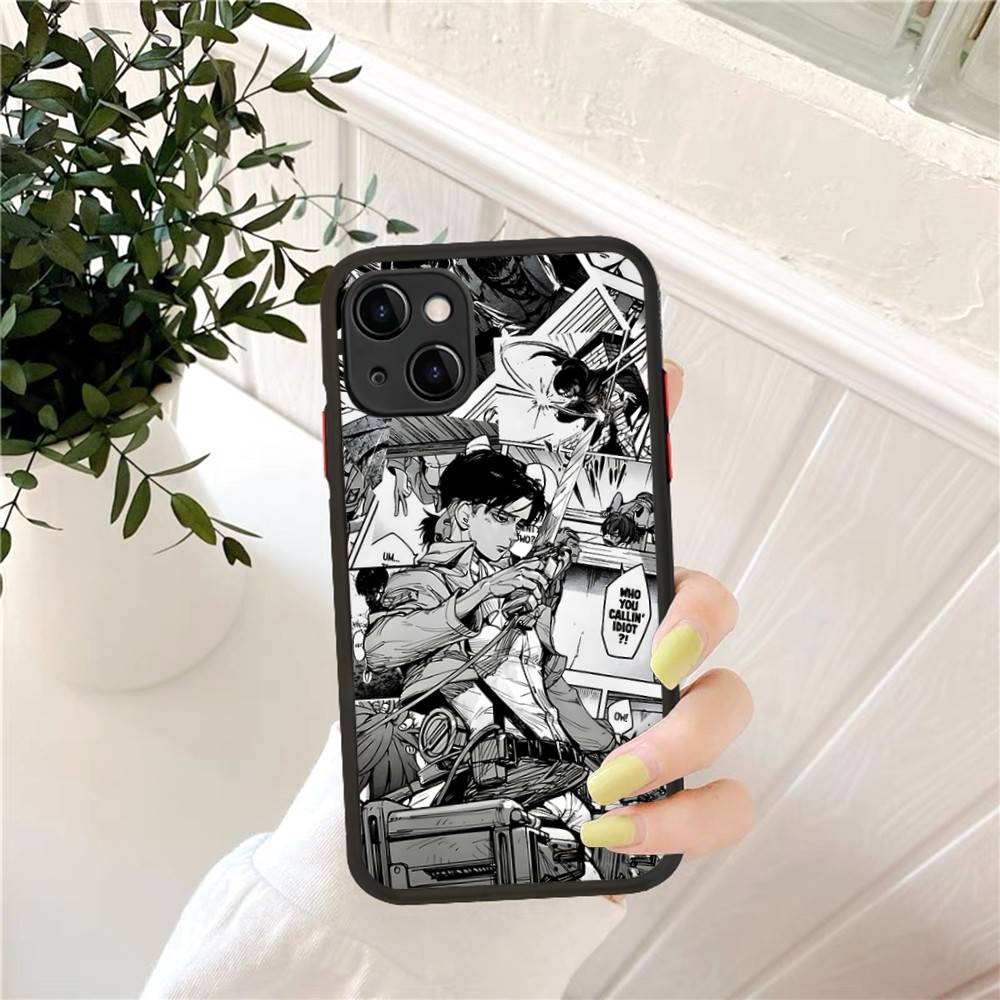 Hot Anime Attack On Titan Phone Case For IPhone 14 11 12 13 Mini Pro Max 8 7 Plus X XR XS MAX Translucent Matte Cover