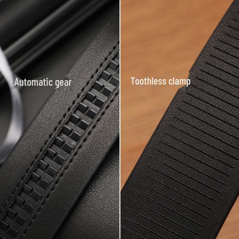 Men's Crocodile Pattern Leather Automatic Belt - Top Grain Cowhide, High-End Design, Genuine Craftsmanship.