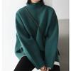 Women's Fall/winter Semi-turtleneck Solid Color Loose Short Knit Sweater
