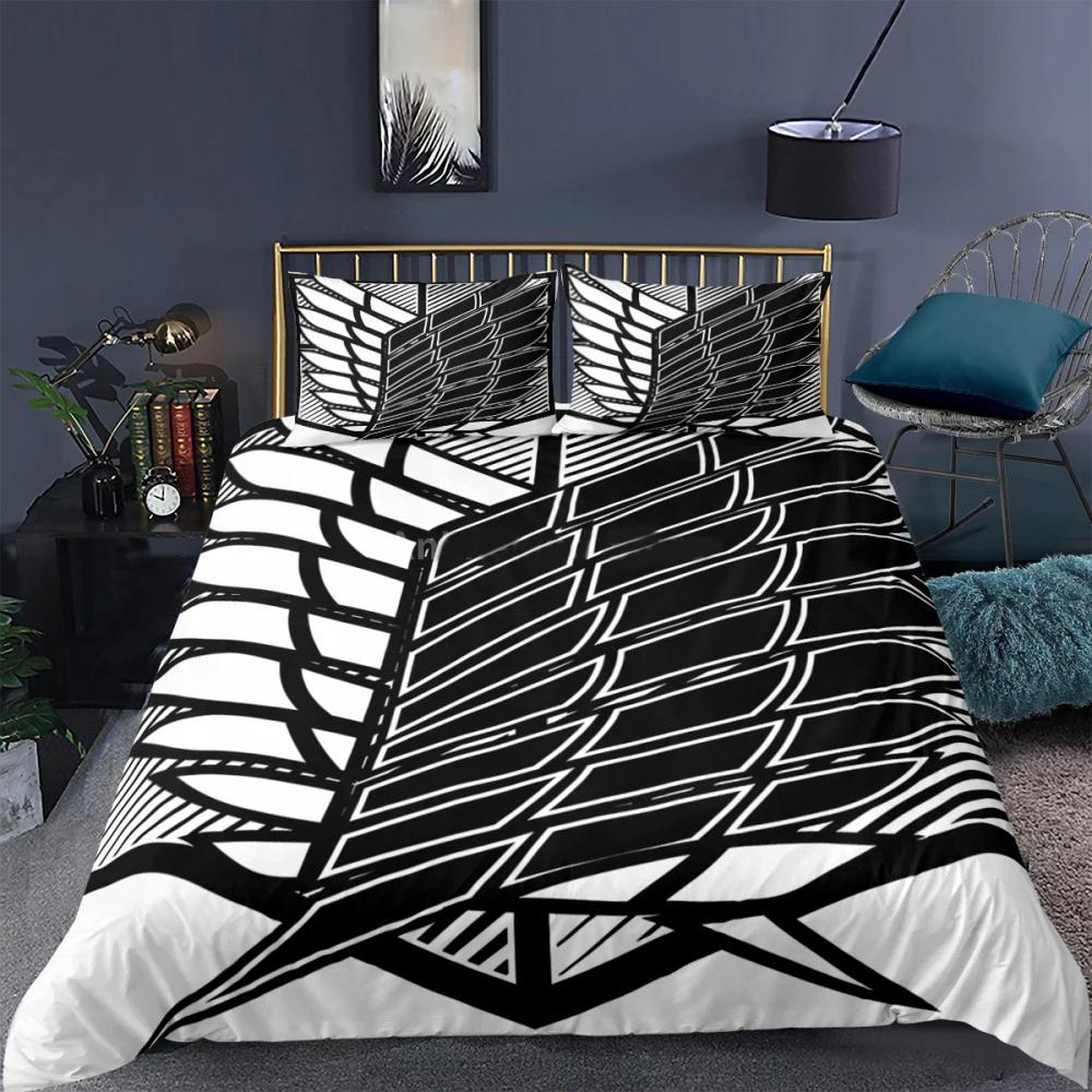 3D Printed Anime Attack On Titan AOT 2/3pcsBedding Set Duvet Cover Double Twin Full Queen King Adult Kids Bedclothes Quilt Cover