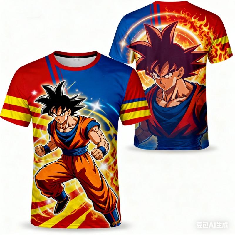 2026 Summer Dragon Ball Super Saiyan Goku Oversized T-shirt 3D Print Breathable Retro Streetwear Unisex Fitness Adults Kids