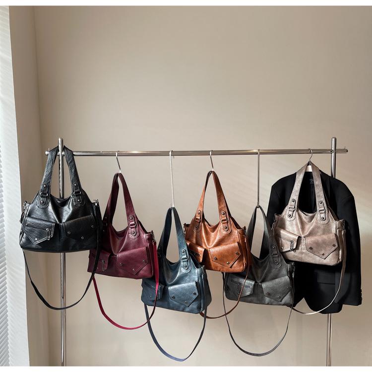 Stylish Women's Large Capacity Tote: Versatile Crossbody Motorcycle Handbag