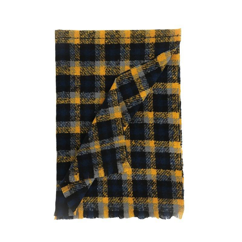 Autumn and Winter Fashion Warm Shawl Imitation Cashmere Fringed Thickened Scarf Decoration Classic Plaid Printing Long Towel