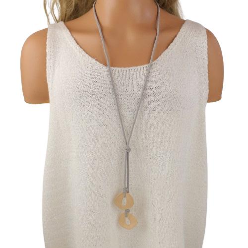 Новый геометрический матовый кожаный галстук-веревка ручной работы, длинная подвеска, женская простая геометрическая маленькая подвеска