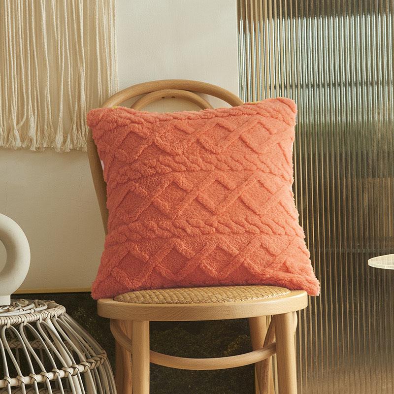 1 шт., мягкий плюшевый чехол для подушки в геометрическом стиле с двухсторонней отделкой, домашний декор, спальня, гостиная, 18 дюймов * 18 дюймов / 45 см * 45 см, без сердцевины подушки