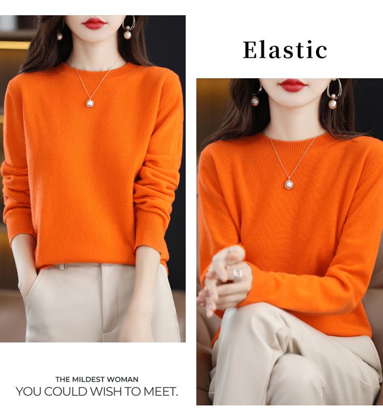 Women's Long Sleeve Round Neck Pullover: Stylish, Versatile, Light Knitwear for Autumn and Winter