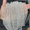 5A Натуральные Бусины из Горного Хрусталя Круглые Рассыпные Проставочные Белый Кристалл 4 6 8 10 12ММ Выберите Размер Для Изготовления Украшений Браслет Ожерелье