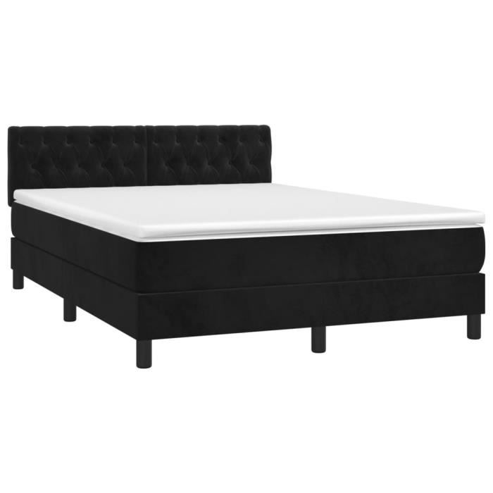 VidaXL Divan Bed with Mattress Black 140x190 Cm Velvet 3141481