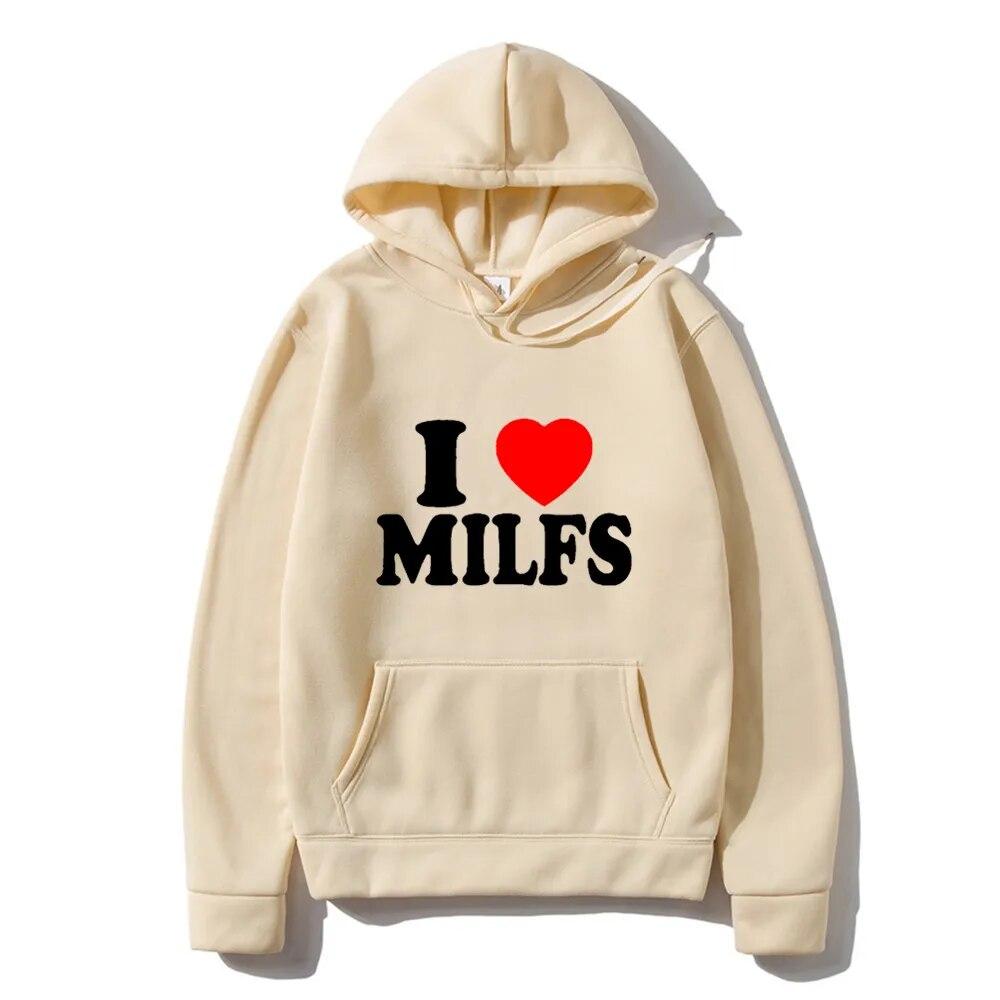 Новые толстовки I Love MILFS с буквенным принтом для мужчин и женщин, модные толстовки с капюшоном в стиле хип-хоп, толстовки с капюшоном, свитера, унисекс, спортивные костюмы, одежда