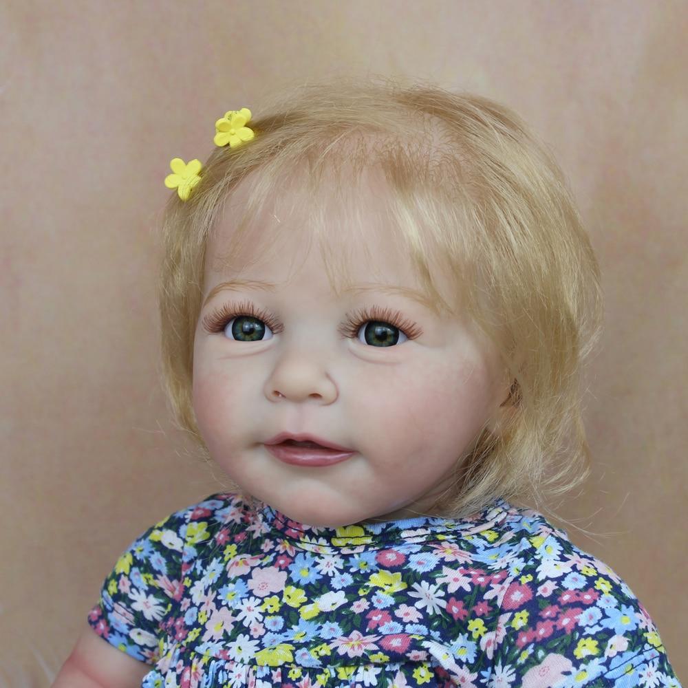 BZDOLL 55 см, мягкая силиконовая кукла реборн с 3D-краской, с кровеносными сосудами, 22 дюйма, блондинка Лиза, одевается как настоящая игрушка для девочек Bebe