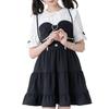 Yumetenbou Mass-Produced Clothing [Dear My Love] Casual Dress, Round Collar, Bustiered Dress, Women's, Black, Yumetenbou