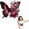 Floral Butterfly Heat Transfer Vinyl Sticker Iron On Patch for Clothes DIY Thermal Transfer Vinyl Decal Cute HTV for T Shirts