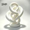 White Twisted Ribbon Ornament Modern Abstract Statue, 3D Printed Infinity Twist Ornament, Minimalist Interior Decoration Artistic Sculpture