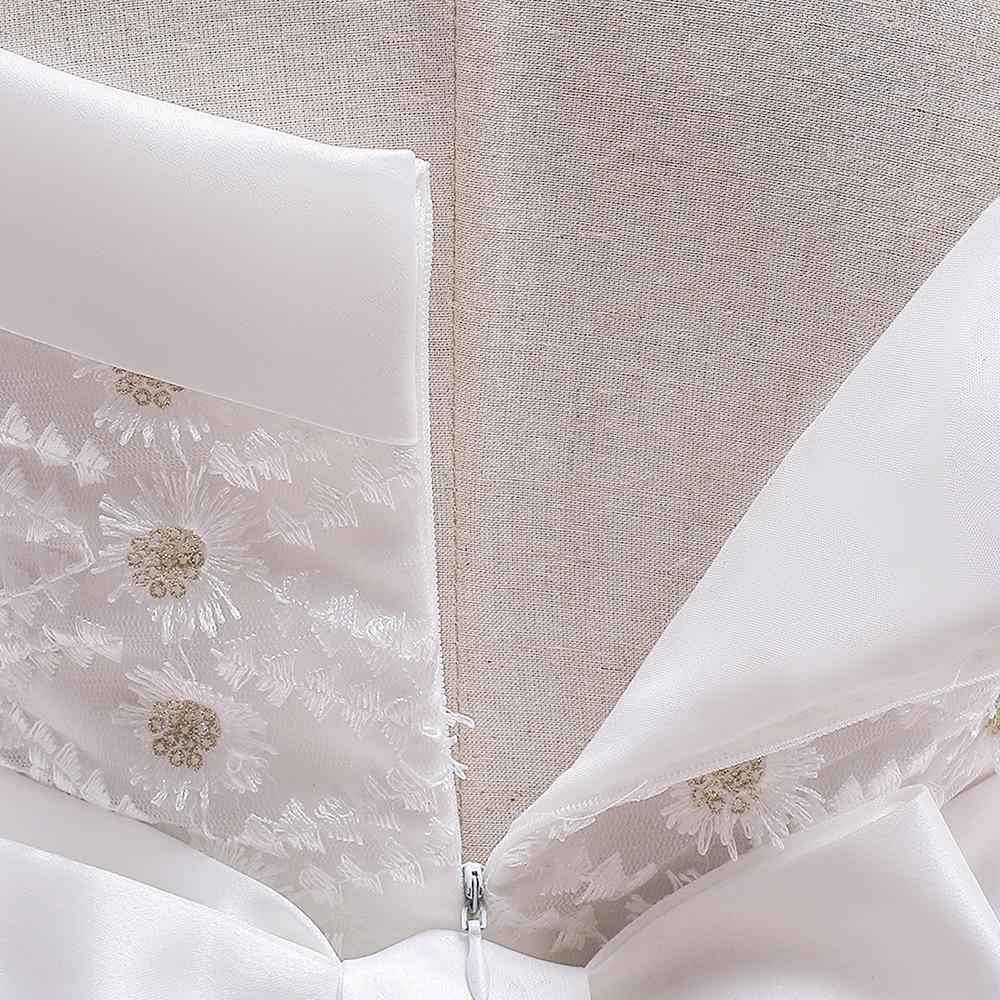 Торжественное кружевное платье на день рождения для детей 4–14 лет, праздничное платье для маленьких девочек, платье принцессы с бантом для крещения, вечерние и свадебные платья с цветочным рисунком