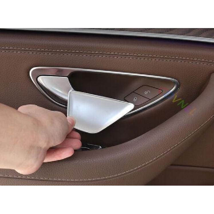 Fit For Benz GLC X253 ABS Silver 4PCS Inner Door Bowl Cover Trim 2016-2020 2021