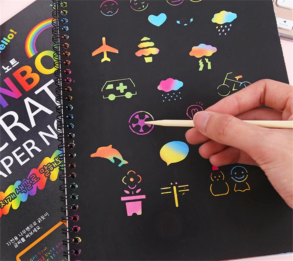 16k Скретч-книга Детская образовательная красочная бумага для скретч-бумаги своими руками Творческая живопись Скретч-картина
